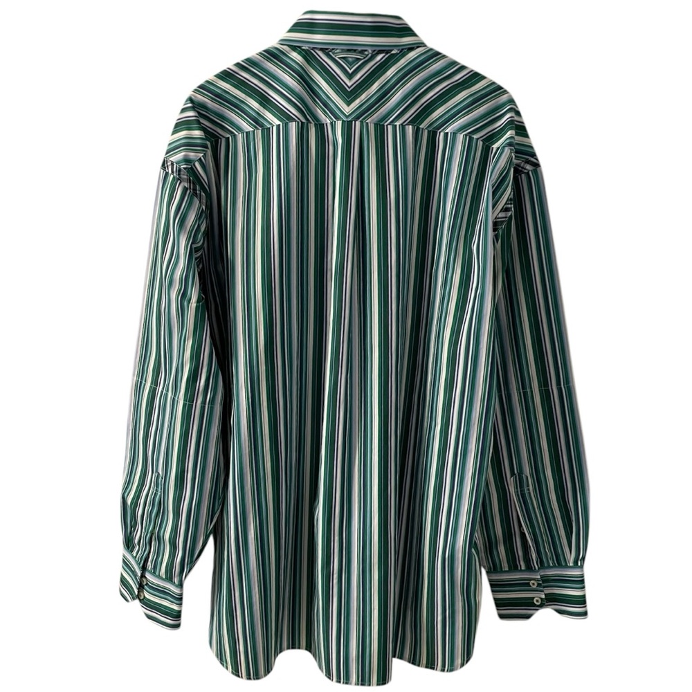 TOMMY HILFIGER 2 Ply Fabric Y2K Striped Long Sleeve Button Down Shirt Men’s XXL - Picture 2 of 9